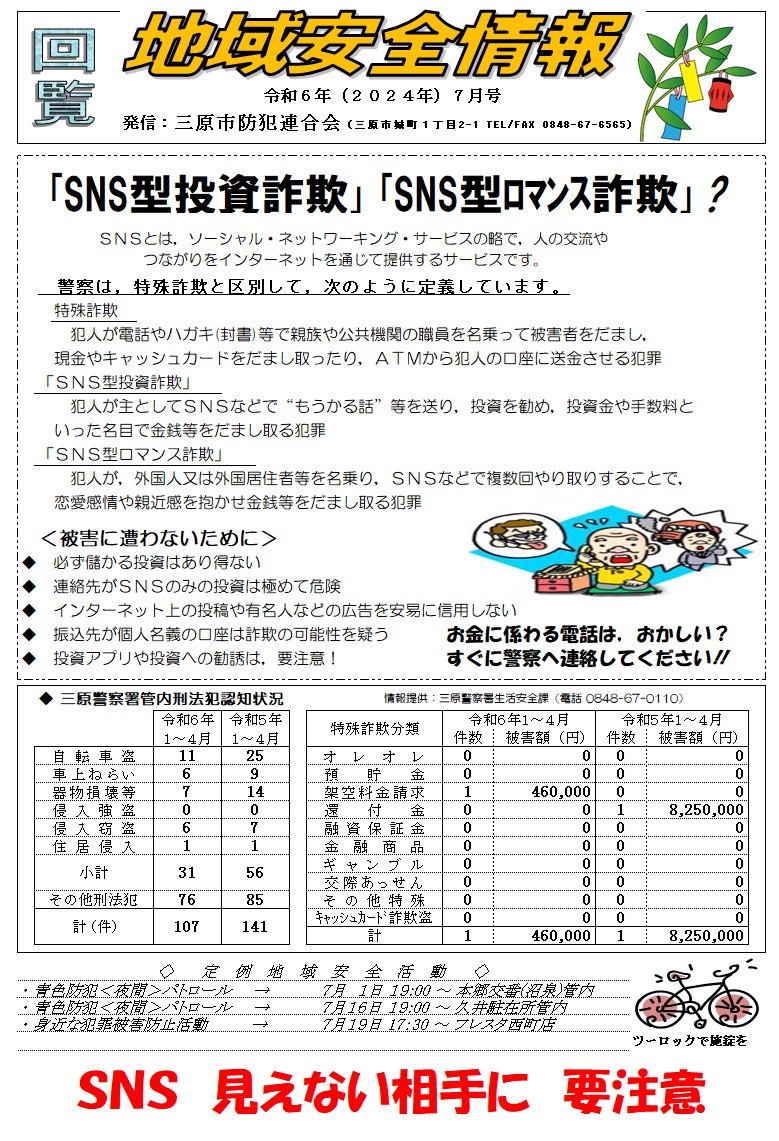 地域安全情報（令和６年７月号）