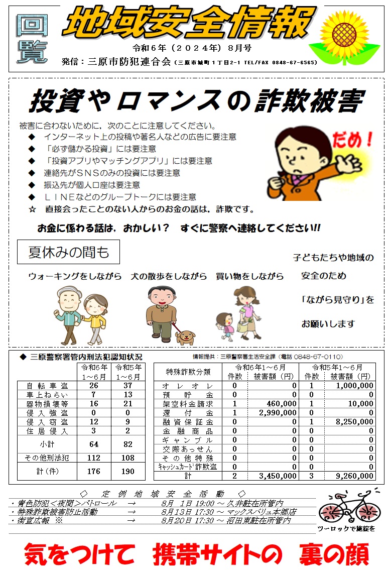 地域安全情報（令和６年８月号）