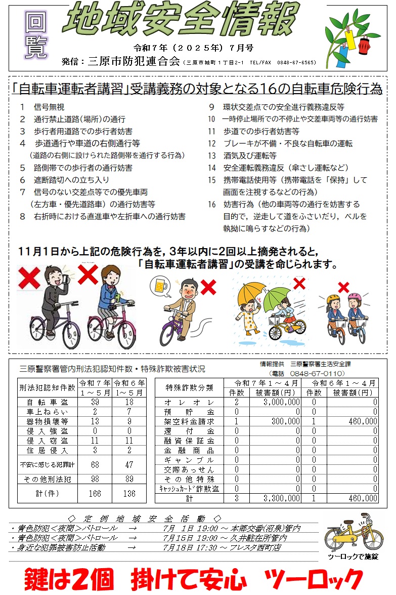 地域安全情報（令和７年７月号）