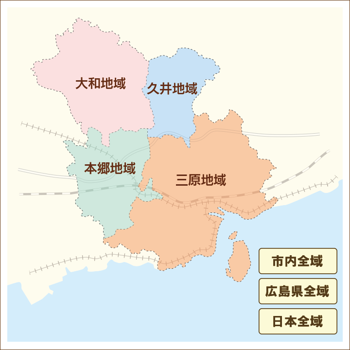 三原市の地図